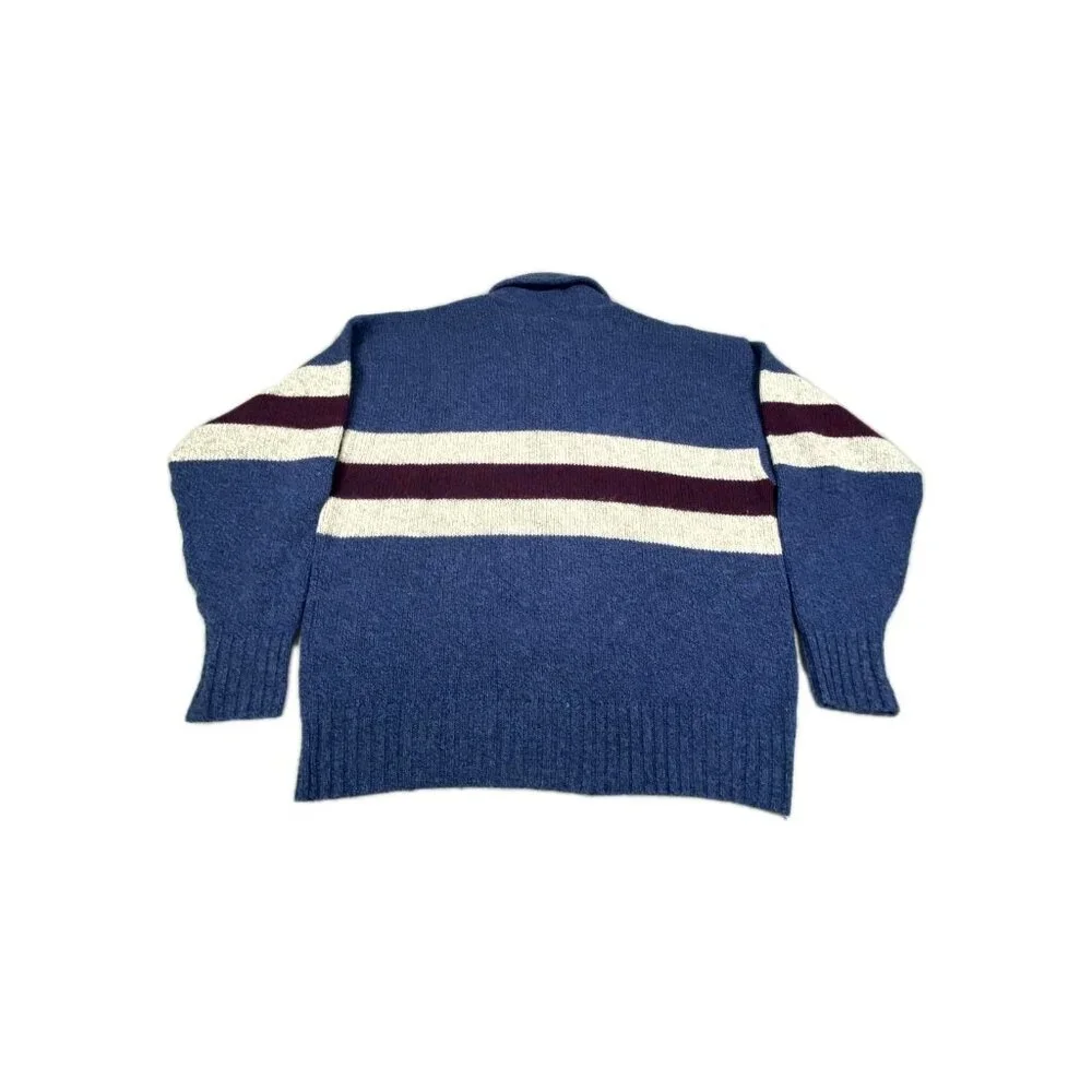Vtg Eddie Bauer Sweater Men XL Wool Knitted Ribbed Hem Fisherman Boatcore Preppy